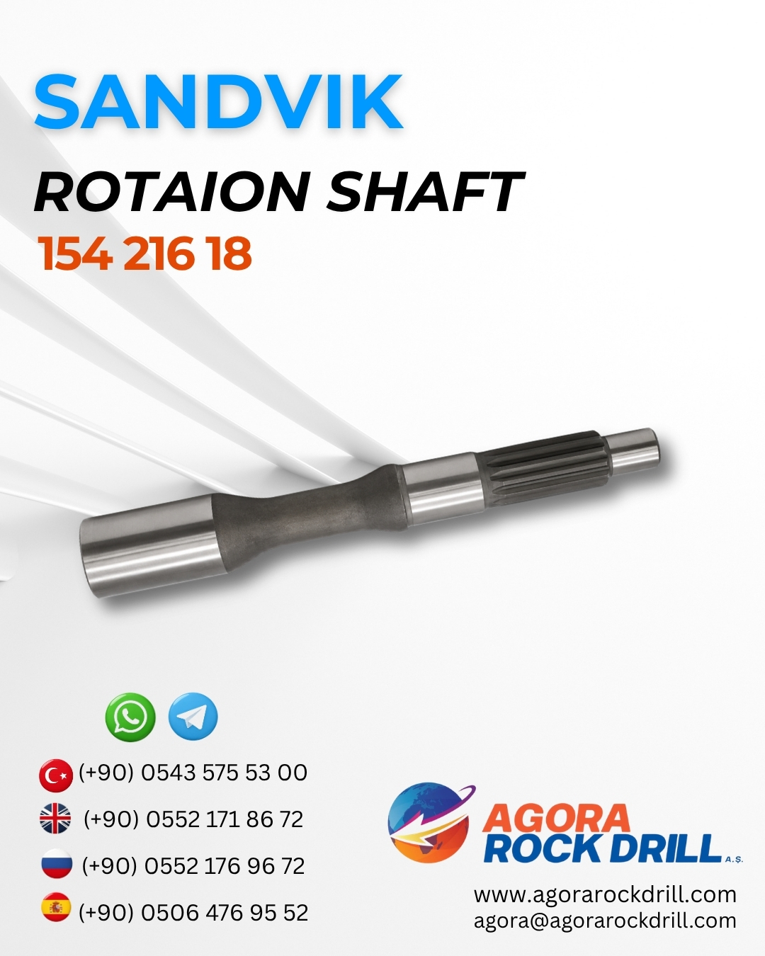 Sandvik - Rotation Shaft - 154 216 18 - 15421618