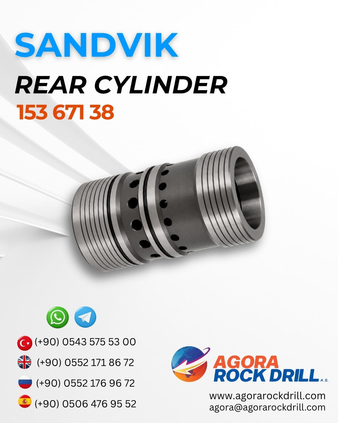 Sandvik - Rear Cylinder - 153 671 38 - 15367138