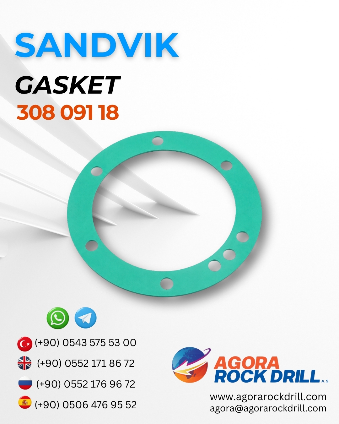 Sandvik - Gasket - 308 091 18 - 30809118