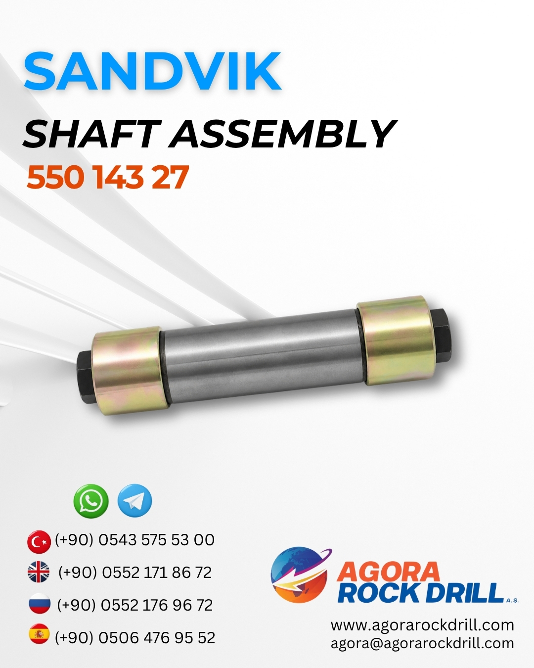 Sandvik - Shaft Assembly - 550 143 27 - 55014327