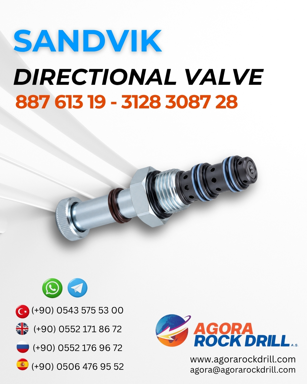 Sandvik - Directional Valve - 3128 3087 28 - 887 613 19  / 3128308728 - 88761319 