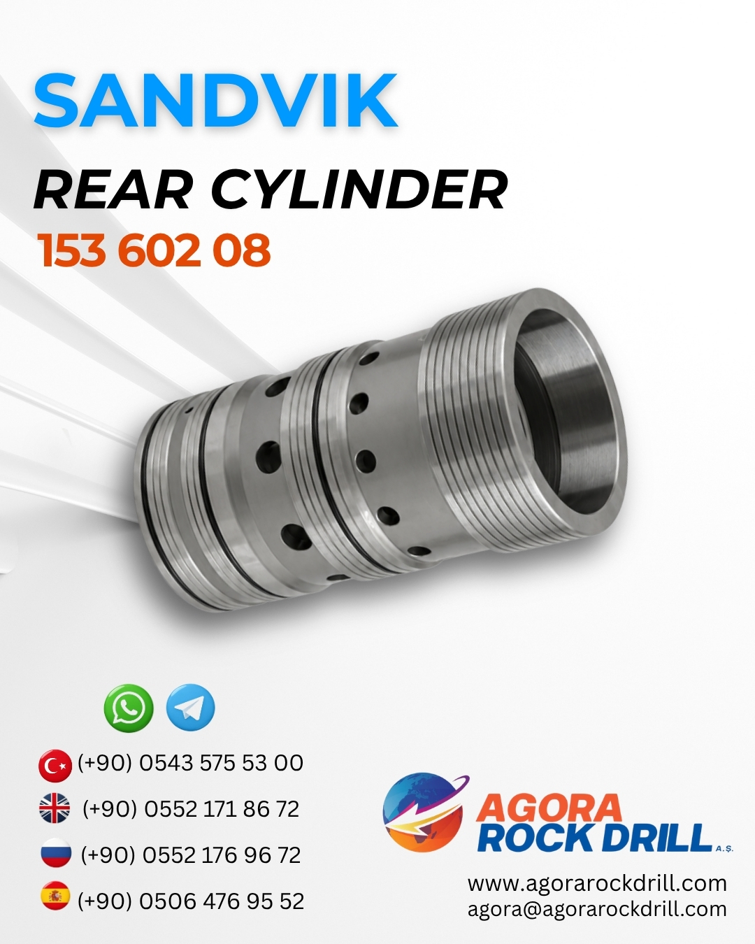 Sandvik - Rear Cylinder - 153 602 08 - 15360208