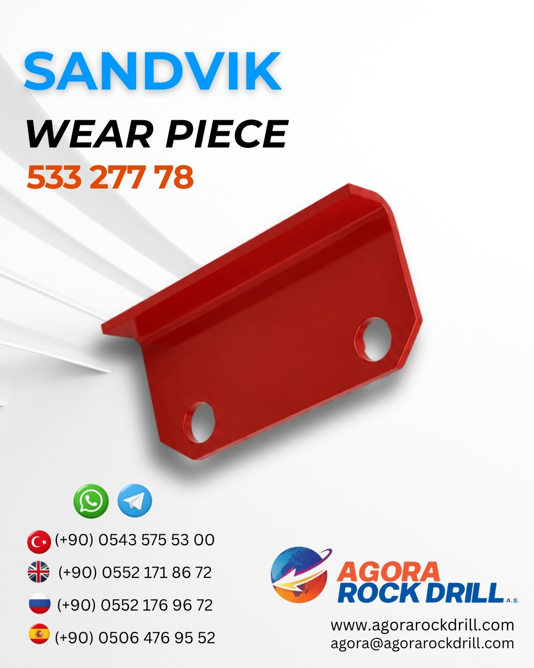 Sandvik - Wear Piece - 533 277 78 - 53327778