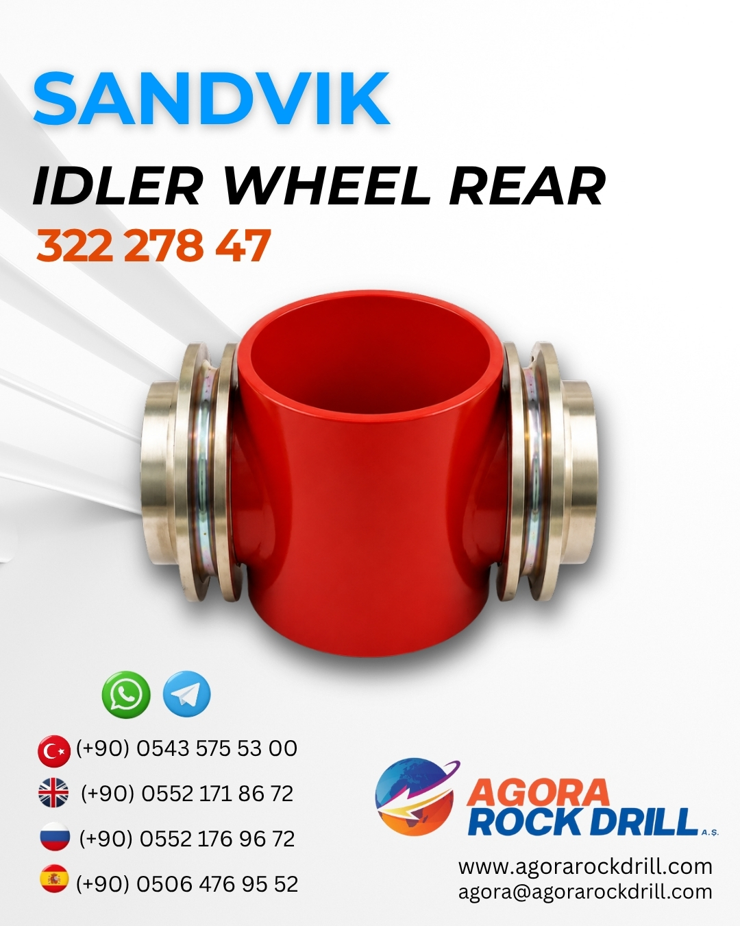 Sandvik - Idler Wheel Rear - 322 278 47 - 32227847