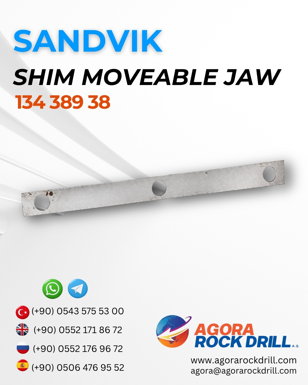 Sandvik - Shim Moveable Jaw - 134 389 38 - 13438938
