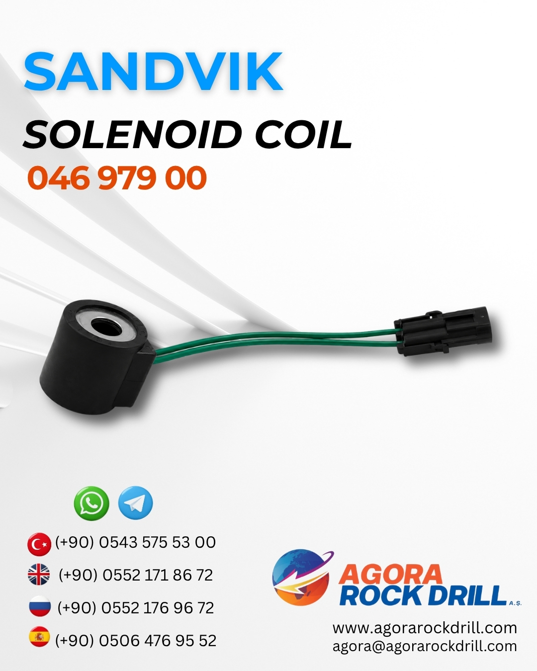 Sandvik - Solenoid Coil - 046 979 00 - 04697900