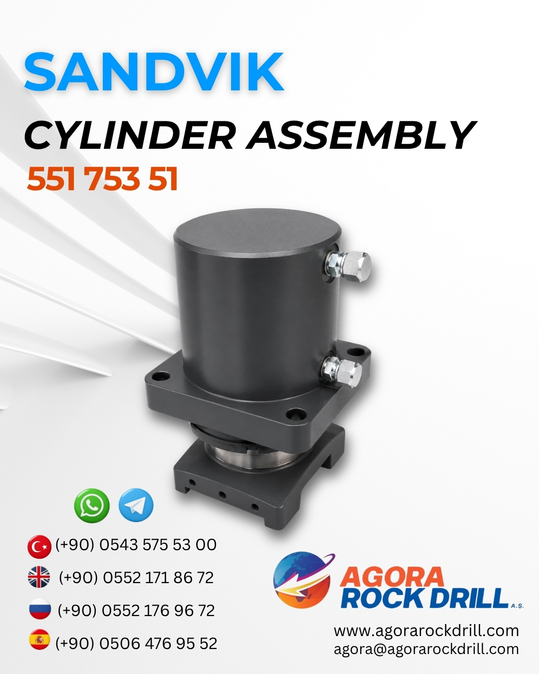Sandvik - Cylinder Assembly - 551 753 51 - 55175351 