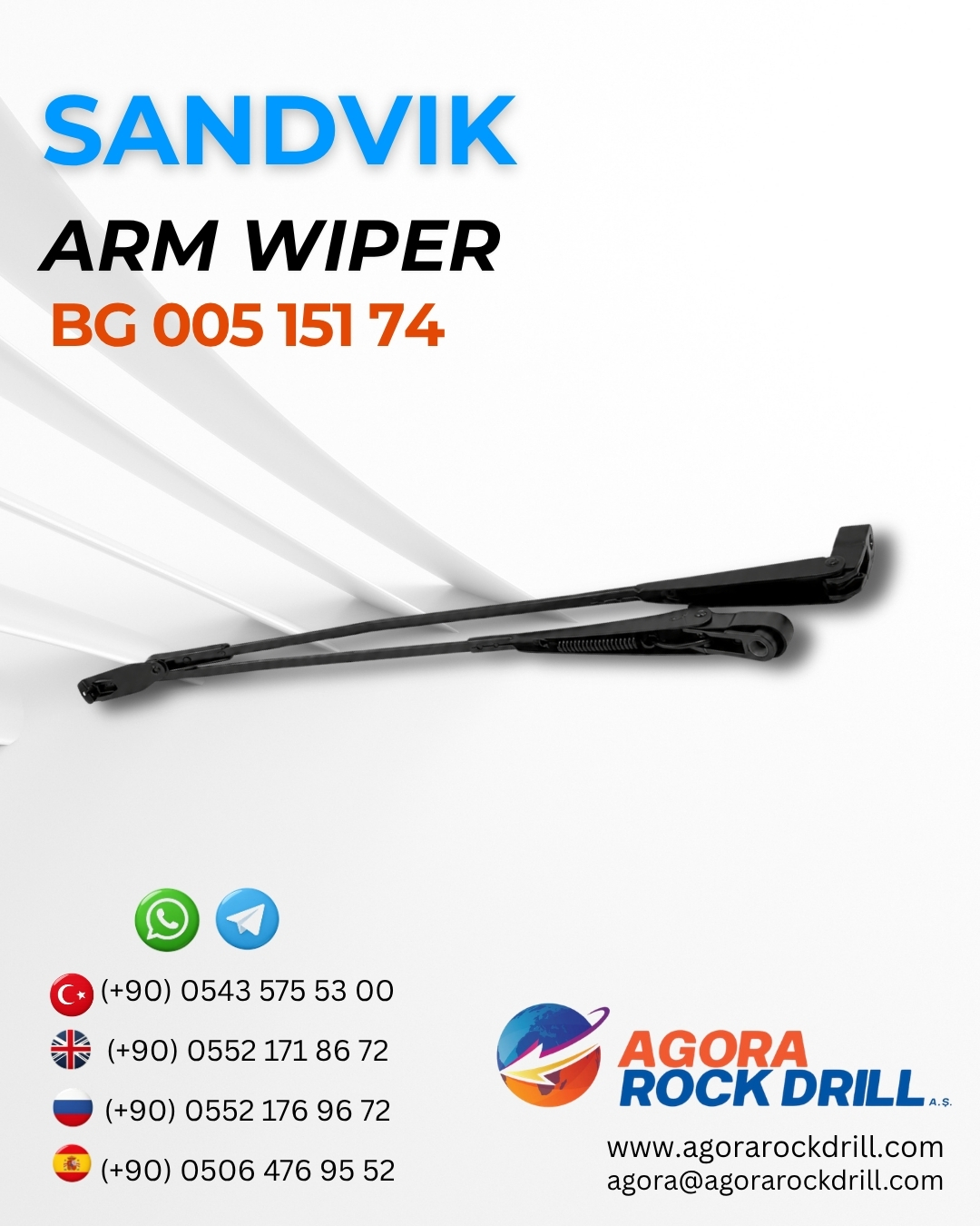 Sandvik - Arm Wiper - BG 005 151 74 - BG00515174