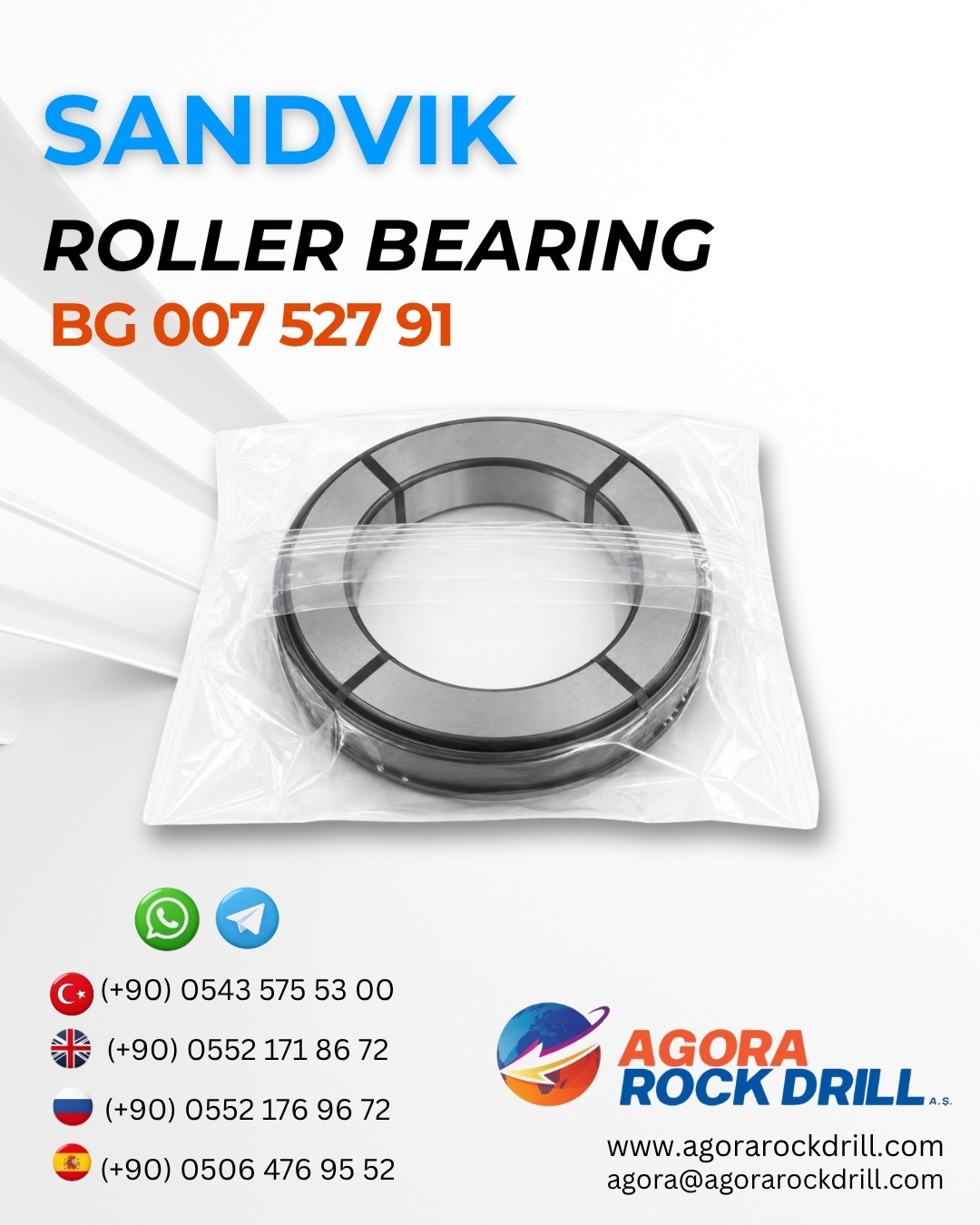 Sandvik - Roller Bearing - BG 007 527 91 - BG00752791 