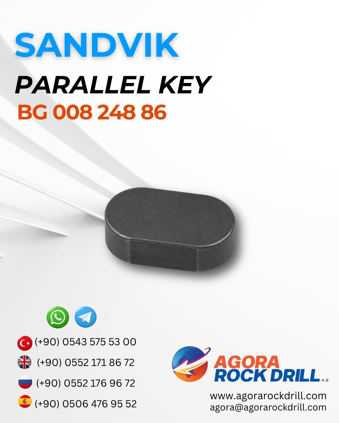 Sandvik - Parallel Key - BG 008 248 86 - BG00824886 