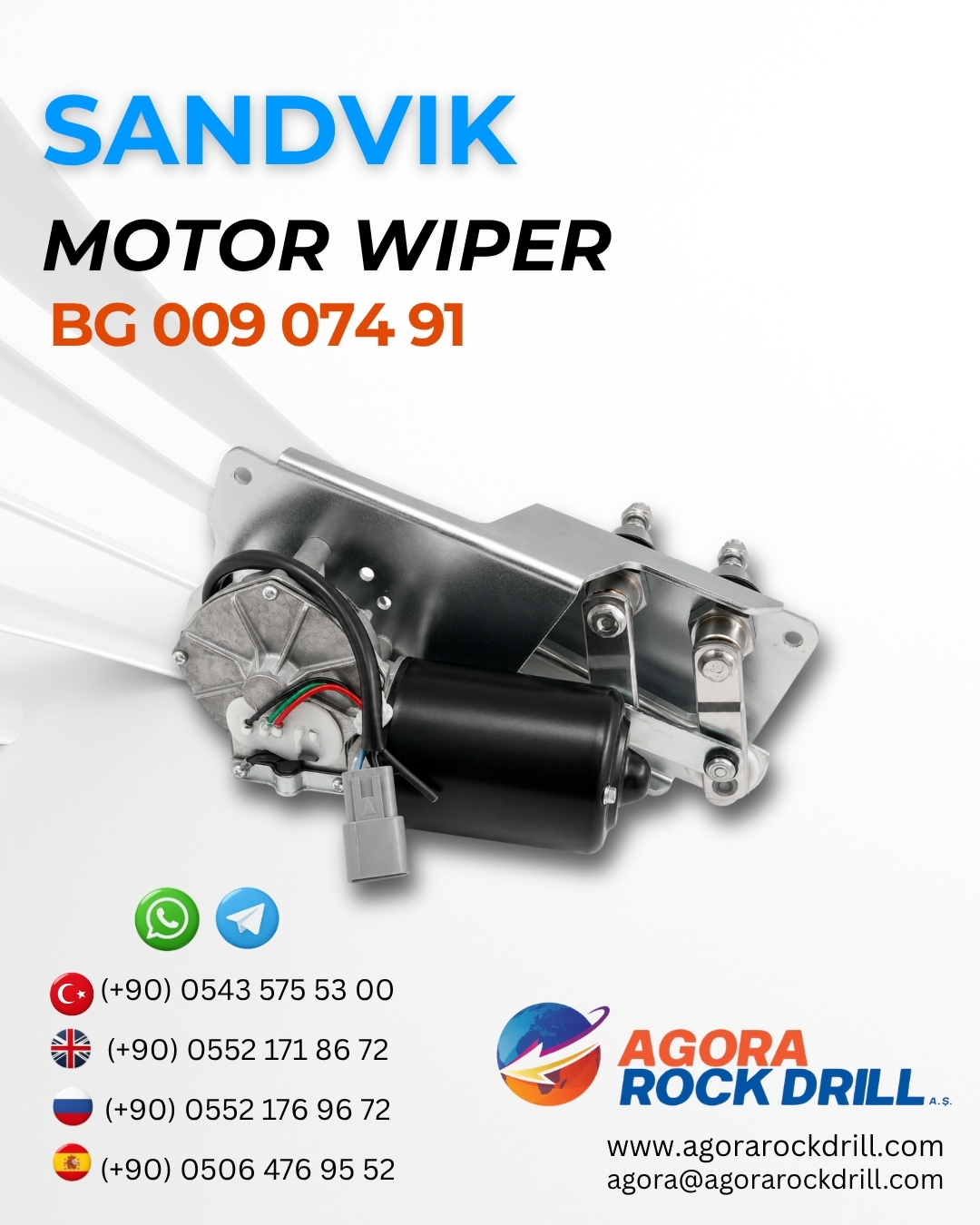 Sandvik - Motor Wiper - BG 009 074 91 - BG00907491 
