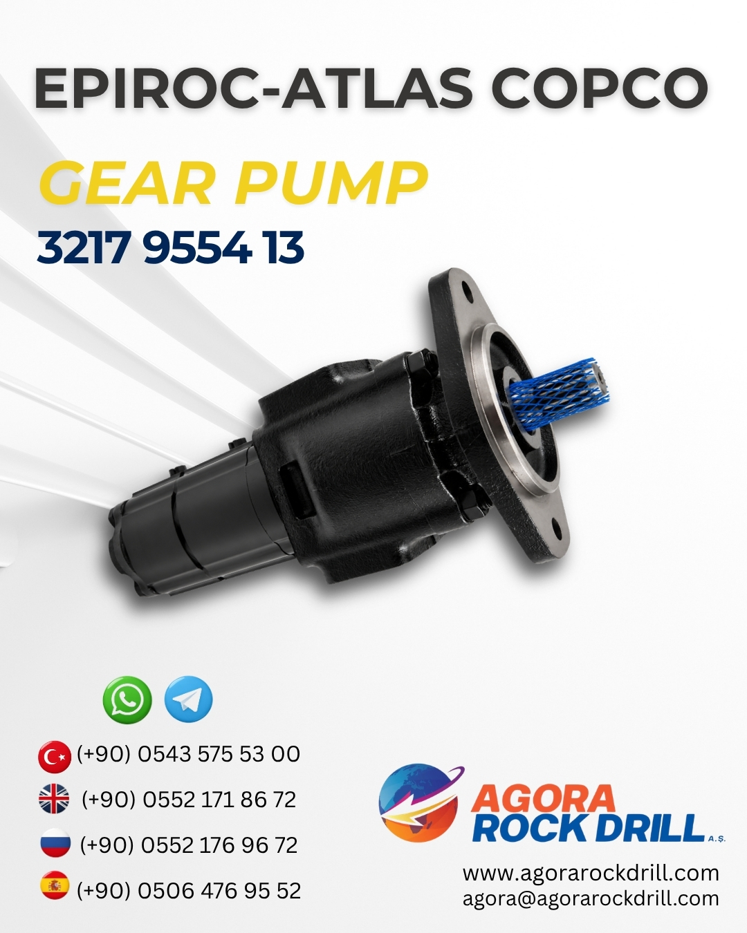 Epiroc - Atlas Copco - Gear Pump - 3217 9554 13 - 3217955413 - 3217-9554-13