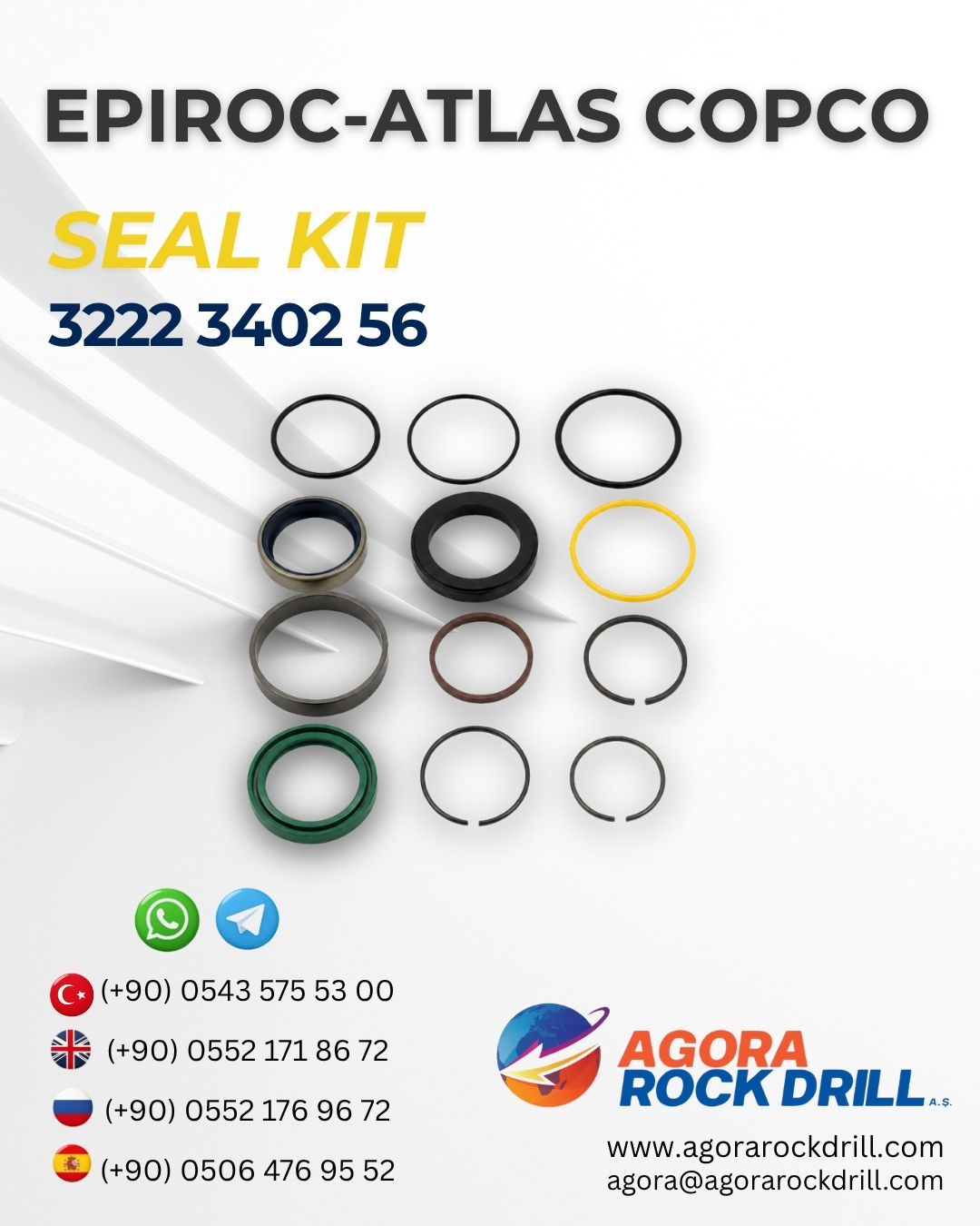 Epiroc - Atlas Copco - Seal Kit - 3222 3402 56 - 3222340256 - 3222-3402-56