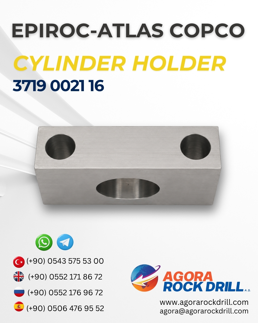 Epiroc - Atlas Copco - Cylınder Holder - 3719 0021 16 - 3719002116 - 3719-0021-16
