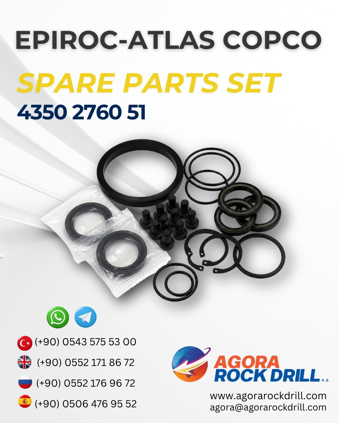 Epiroc - Atlas Copco - Spare Parts Set - 4350 2760 51 - 4350276051 - 4350-2760-51