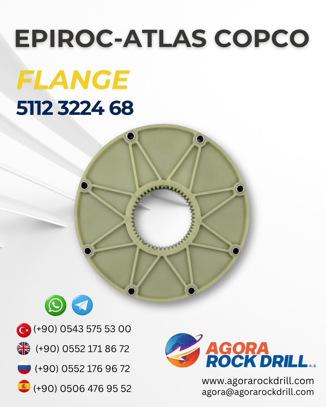 Epiroc - Atlas Copco - Flange - 5112 3224 68 - 5112322468 - 5112-3224-68