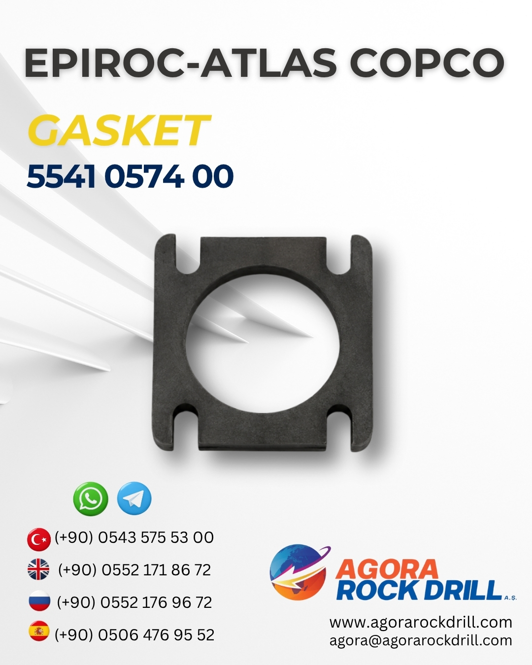 Epiroc - Atlas Copco - Gasket - 5541 0574 00 - 5541057400 - 5541-0574-00