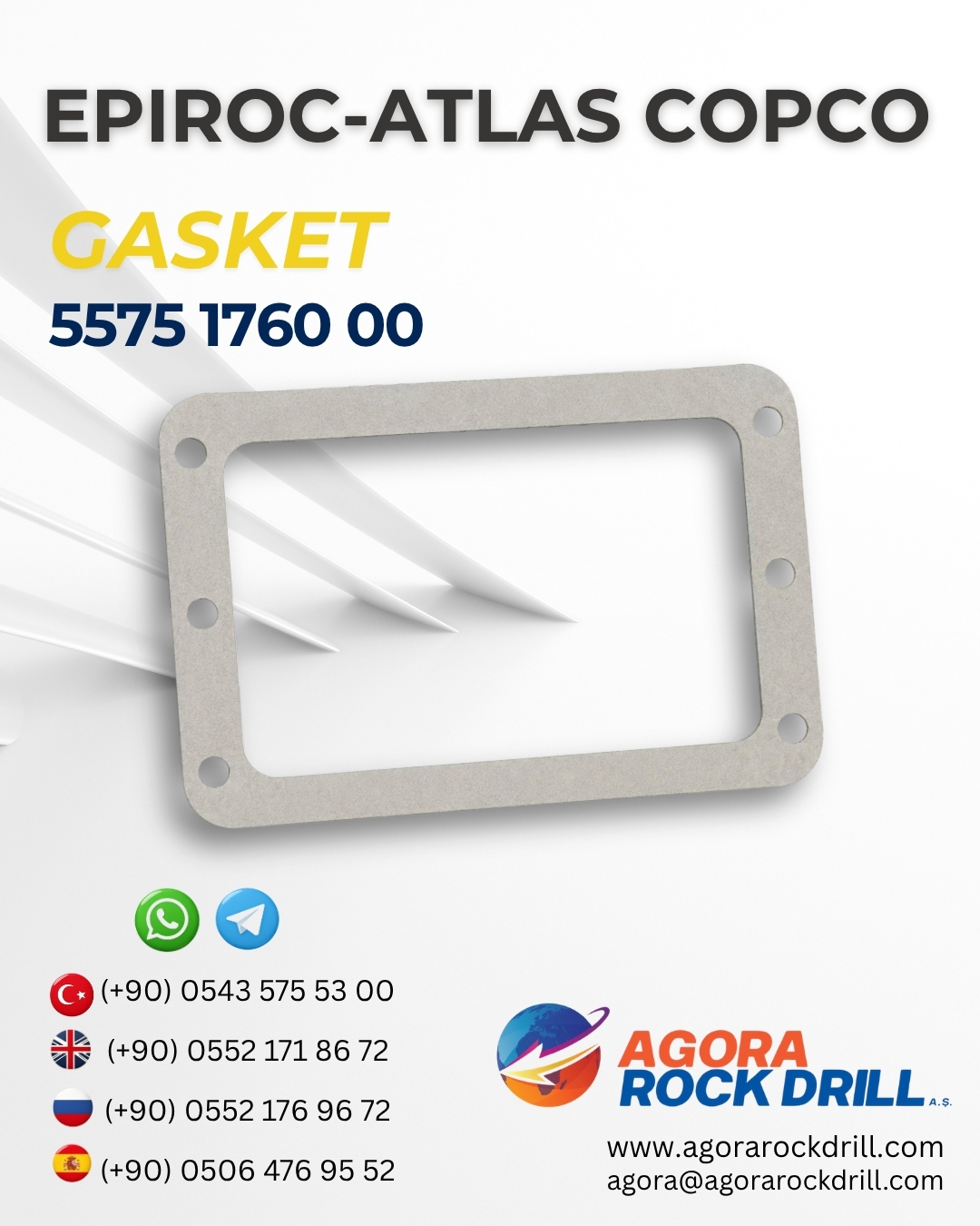 Epiroc - Atlas Copco - Gasket - 5575 1760 00 - 5575176000 - 5575-1760-00