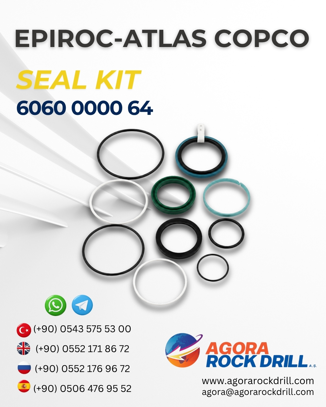 Epiroc - Atlas Copco - Seal Kit - 6060 0000 64 - 6060000064 - 6060-0000-64