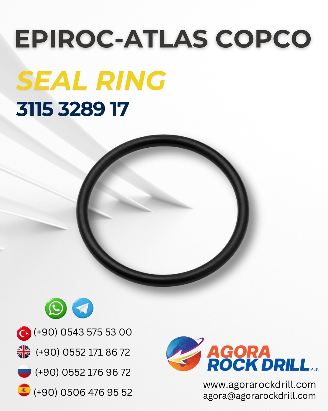 Epiroc - Atlas Copco - Seal Ring - 3115 3289 17 - 3115328917 - 3115-3289-17