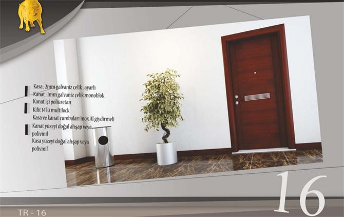 Doğal Ahşap Görünümlü Çelik Kapı