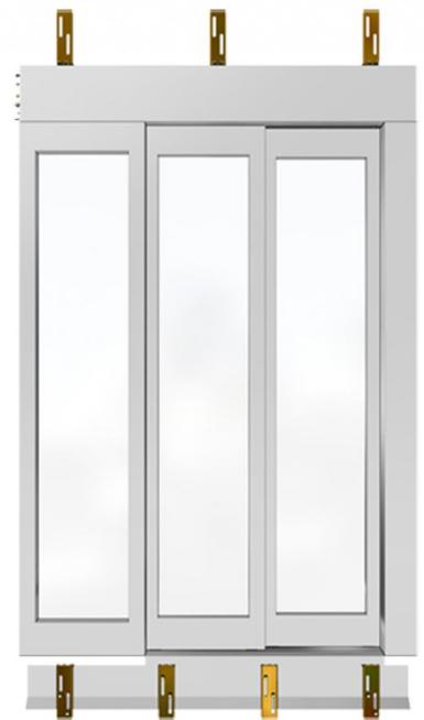 Stainless Framed Glass Panel Landing Doors