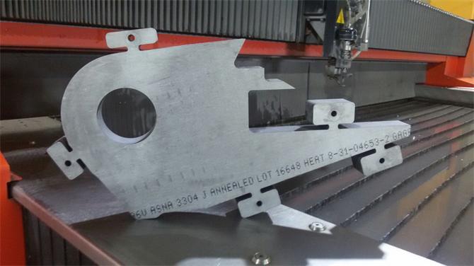 waterjet 35mm titanium cut