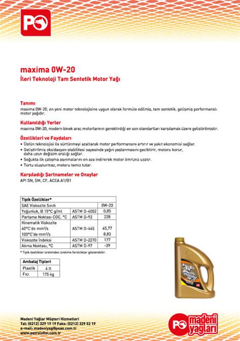 Tam Sentetik Motor Yağı