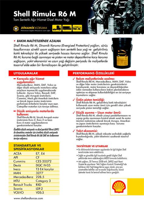 Shell Rimula R6 Binek Araç Dizel Motor Yağı