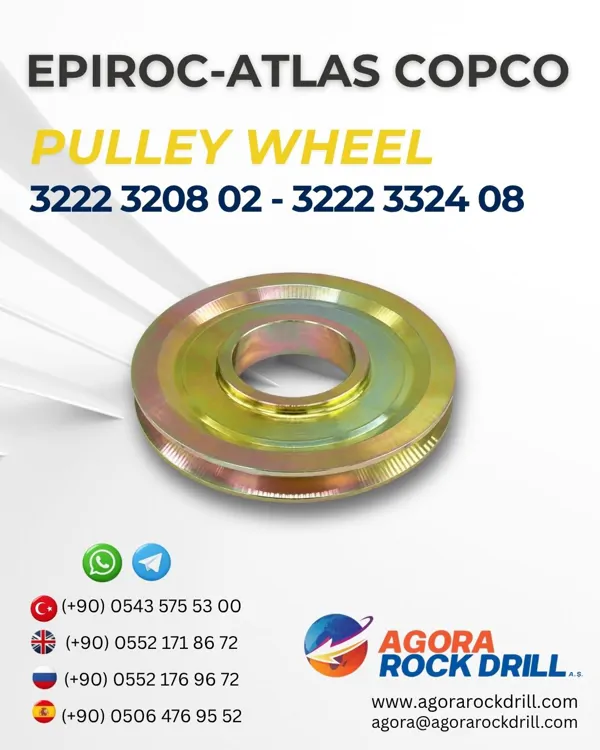 Epiroc – Atlas Copco - Pulley Wheel - 3222 3208 02 - 3222 3324 08 / 3222320802 - 3222332408 / 3222-3208-02 - 3222-3324-08