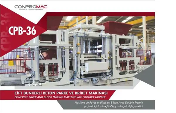 çift bunkerli beton parke ve briket makinası