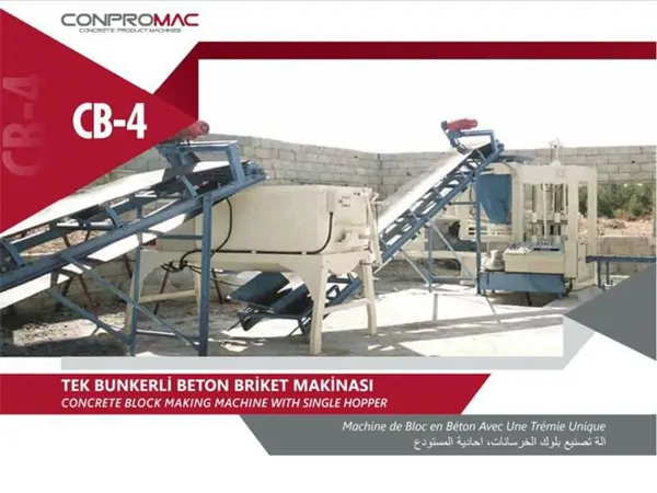 tek bunkerli beton briket makinası