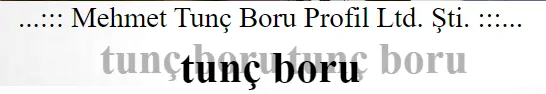Mehmet Tunç Boru Profil