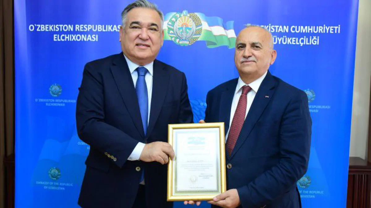 OSTİM’e Özbekistan Büyükelçisinden Teşekkür Belgesi