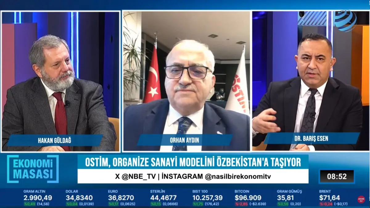 OSTİM Chairman Orhan Aydın was a guest on the live broadcast of the NBE TV Economy Desk Program.