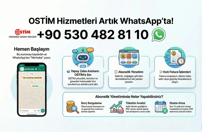 OSTİM Hizmetleri Artık WhatsApp’ta