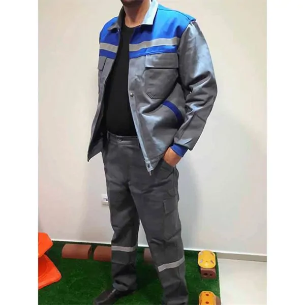 Grey Blue 7x7 Gabardine Jacket Suit Business Suit