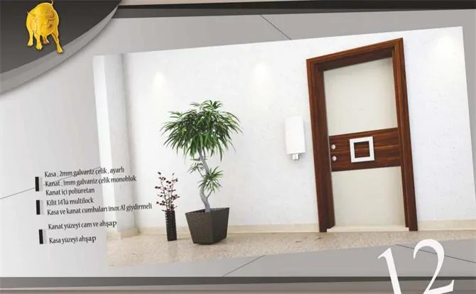 Steel Door with Wooden Surface