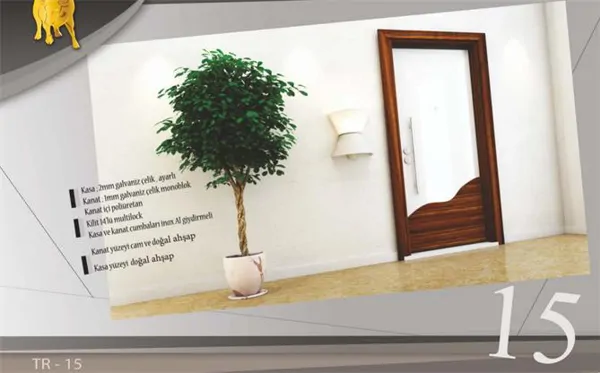 Natural Wood Steel Door