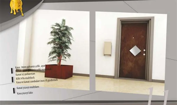 Brown Lacquered Steel Door