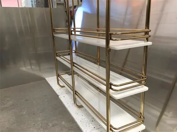 KUWAIT CEILING WOOD GOLD TUBULAR SHELF SYSTEM