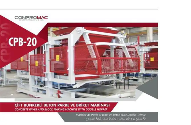 çift bunkerli beton parke ve briket makinası