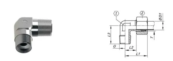 Block Intermediate Connector Threaded Elbow
