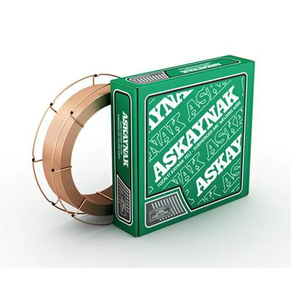 Copper-coated submerged arc welding wire.