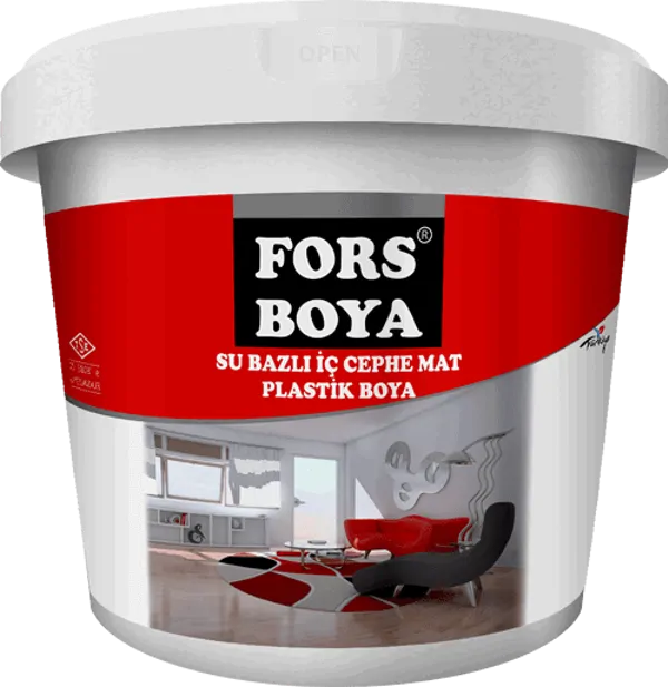 Water-based interior matte plastic paint.