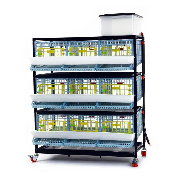 Quail Cage, 3 Compartments / 3 Tiers