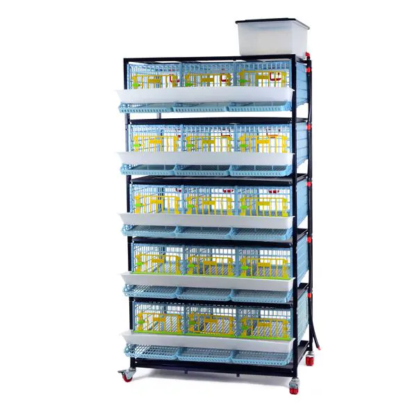 Quail Cage, 3 Compartments / 5 Tiers