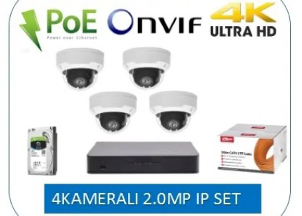 SilverStone 2.0MP H265 Poe 4-Camera IP Camera Set
