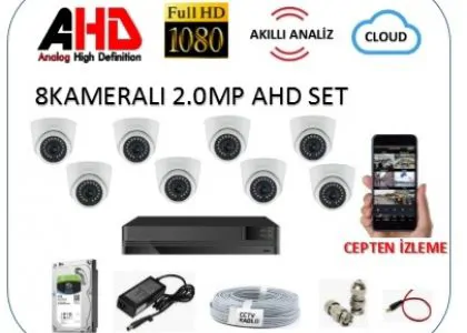 SilverStone 2.0MP AHD 8-Camera Camera Set with SMART ANALYSIS