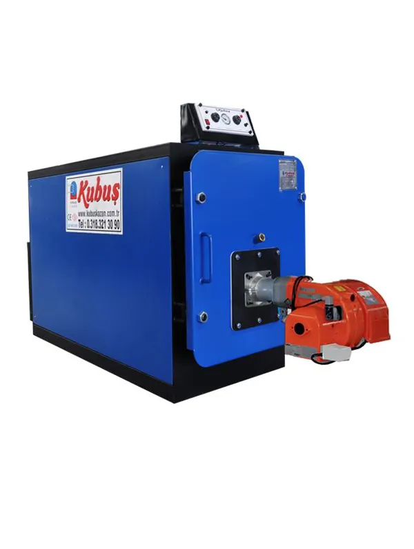 KUBUŞ TSSK-G-S SERIES, 3-PASS LIQUID-GAS FUELLED PRISMATIC TYPE HOT WATER BOILER.
